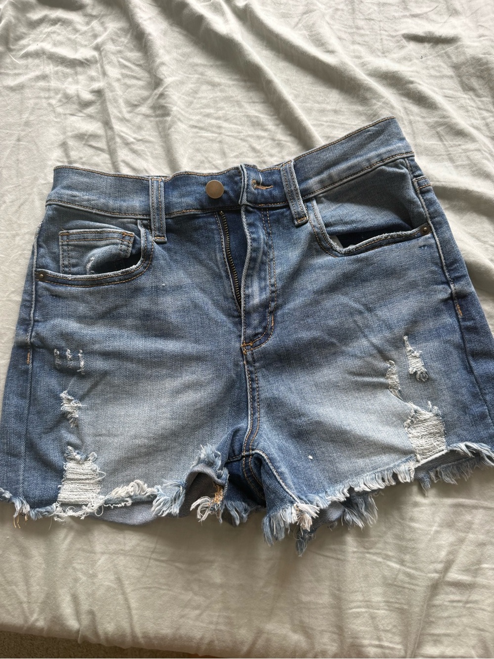 Altar'd State Light Blue Distressed Denim Cutoff Shorts
